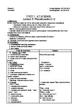 Giáo án Tiếng Anh Lớp 8 - Unit 2 At school - Lesson 2 Where do you live (1, 3) - Năm học 2015-2016